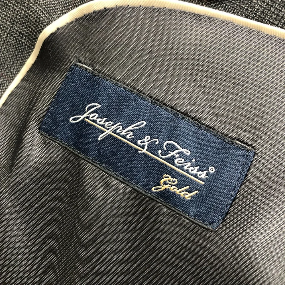 Joseph & Feiss Gold NO TAG 44 Glen Plaid Blazer Suit Sport Coat Jacket Gray